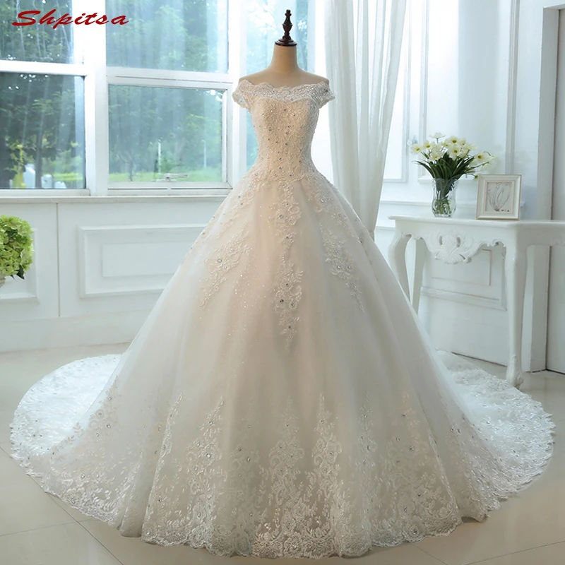 

Lace Wedding Dresses Ball Gown Crystal Beaded Wedding Gowns Weding Bridal Bride Dresses Weddingdress vestidos de novia