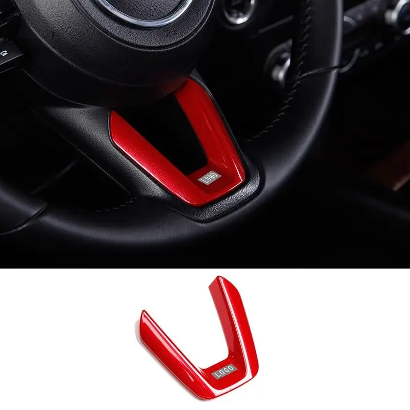 

1Pcs Red ABS Inner Steering Wheel Cover Trim Fit For Mazda CX-5 CX5 CX-4 2017-2018 Interior Mouldings Accessories