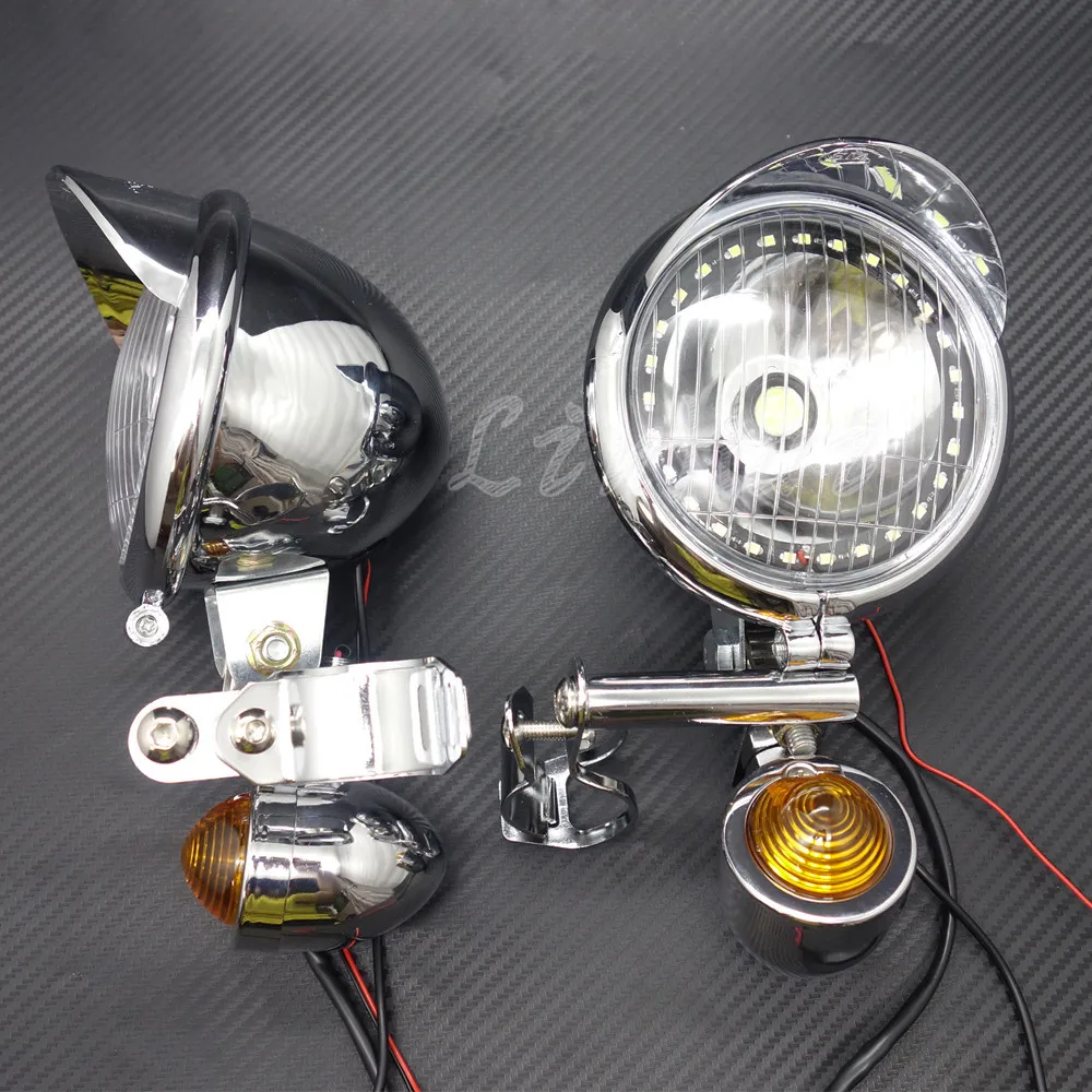 Хромированный Светодиодный светильник для вождения мотоцикла, противотуманный светильник s Bar Angel Eye, светильник с сигналом поворота для туринга, на заказ