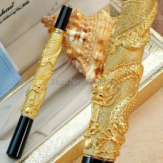 

JINHAO 41 golden Dragon pattern roller ball pen for collection luxury stationery executive office writing pens for gift MB1