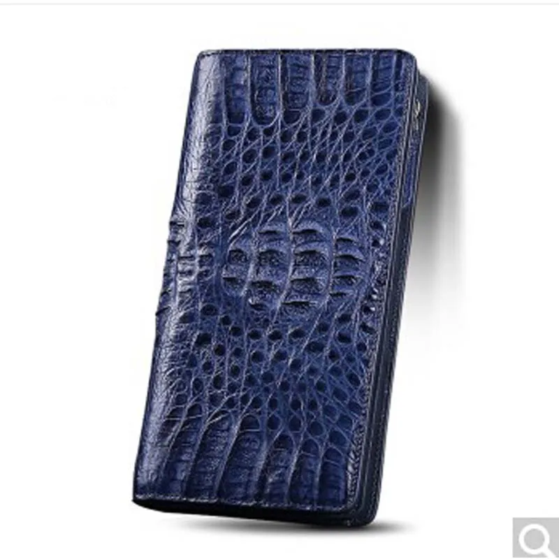 

Beijue head crocodile leather men's wallet large men clutch bag man purse multi-function wallet hand bag brown