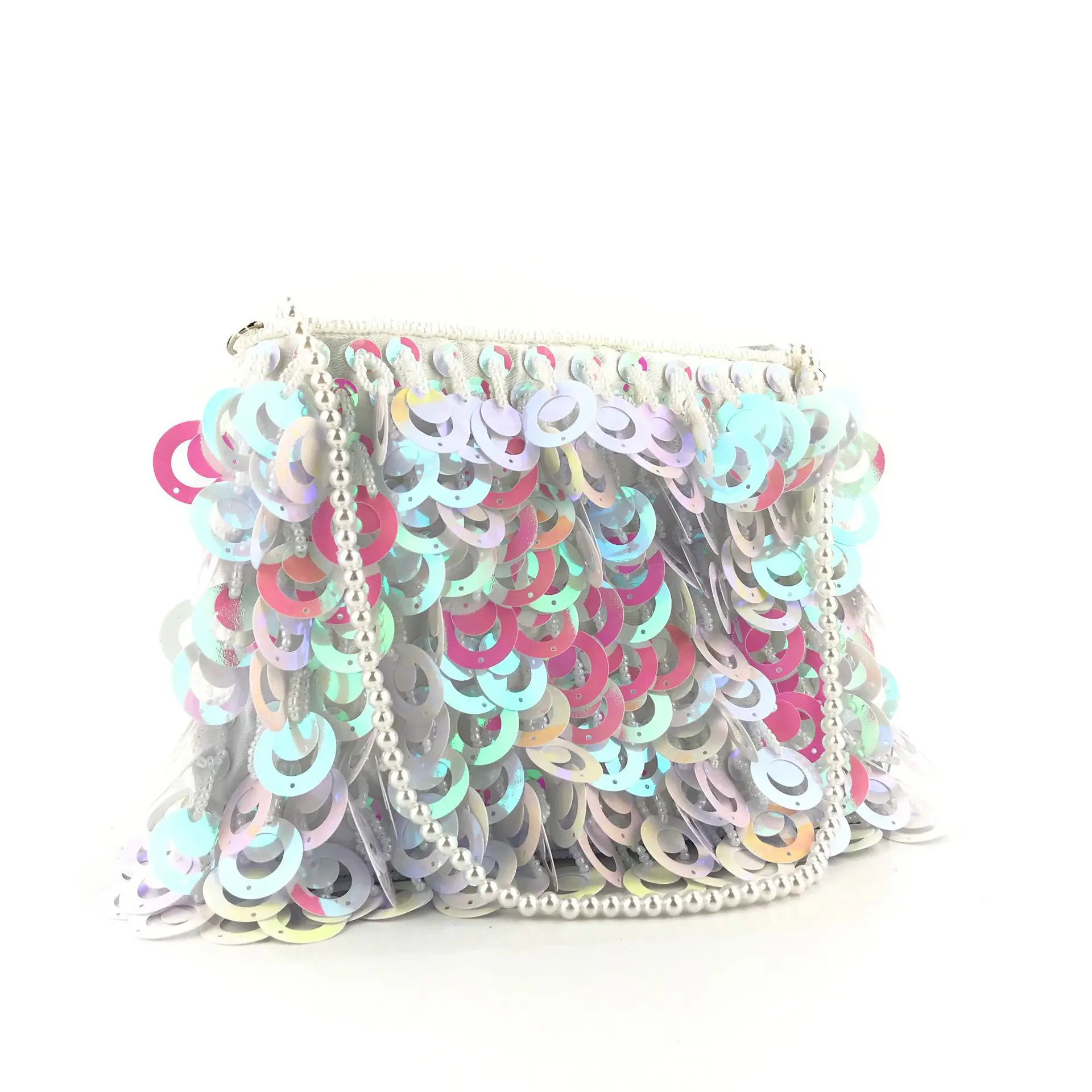 

2019 New Pu Sequined Shoulder Bag Female Korean Version of The Fashion Chain Bags for Women Ladies Messenger Black White Silver