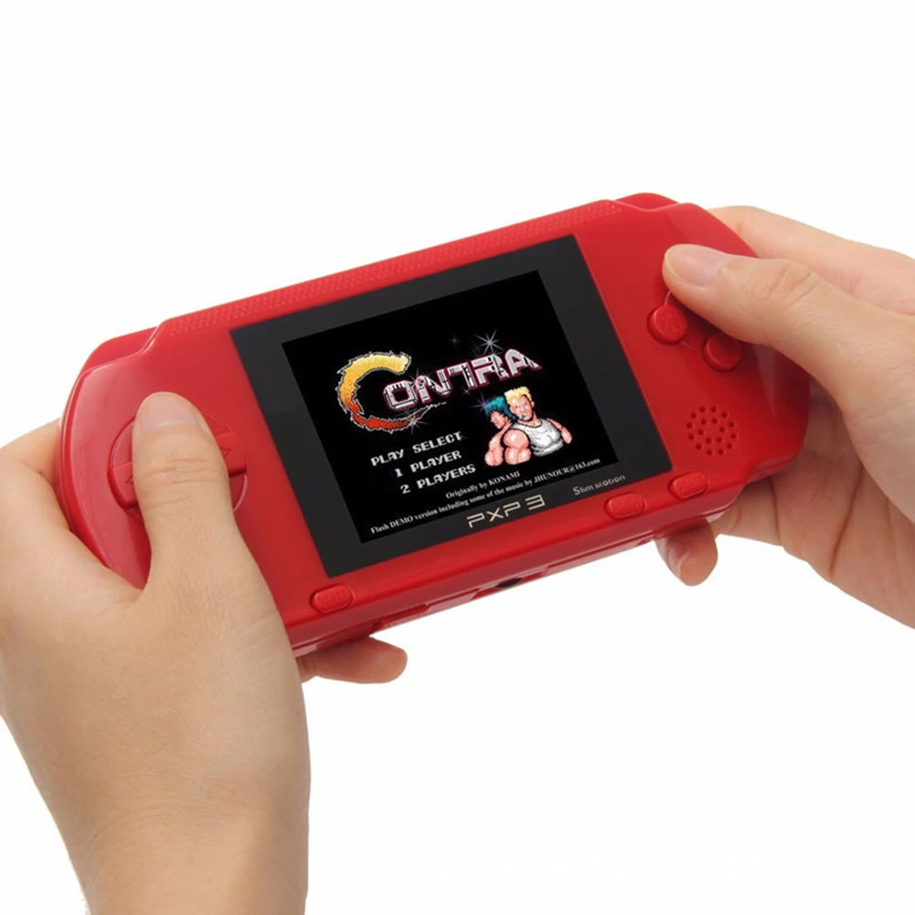 

16 Bit PXP3 Handheld Game Player Video Gaming Console with AV Cable+2 Game Cards Classic Child Family Video PXP 3 Game Console