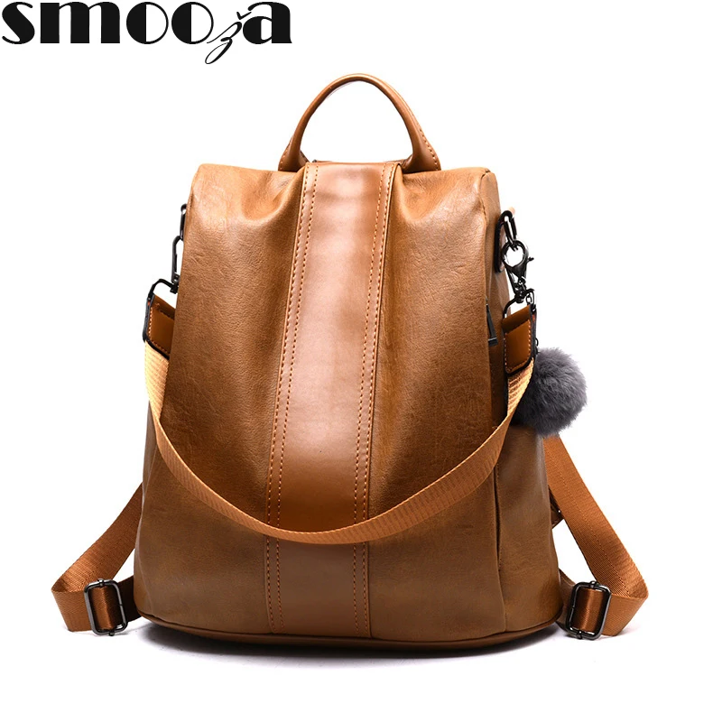 SMOOZA Модный повседневный рюкзак с защитой от краж, высокое качество, винтажные рюкзаки для женщин, большая вместительность, школьная сумка через плечо