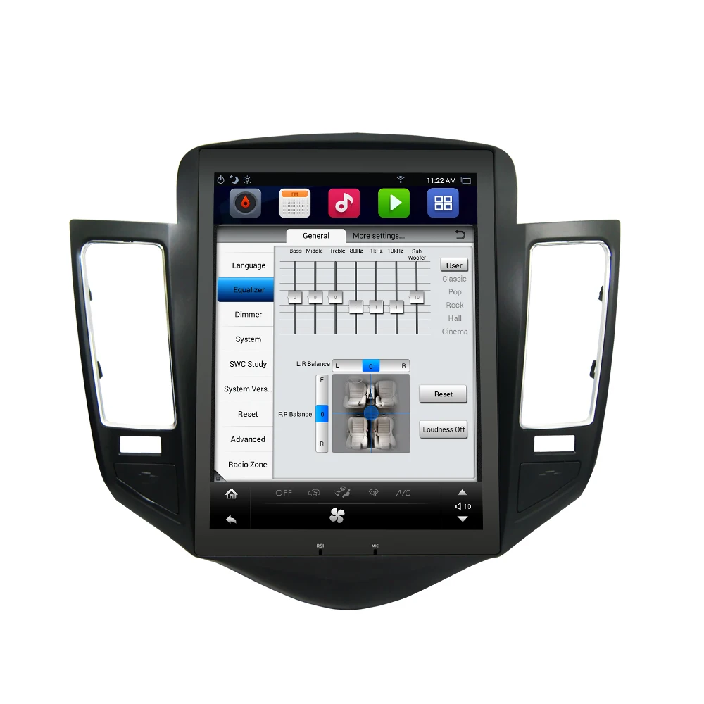 Android 7,1 8 CORE Car Stereo DVD Player GPS navegación Multimedia para Chevrolet Cruze 2012-2009 Headunit Radio Audio Flash 32G