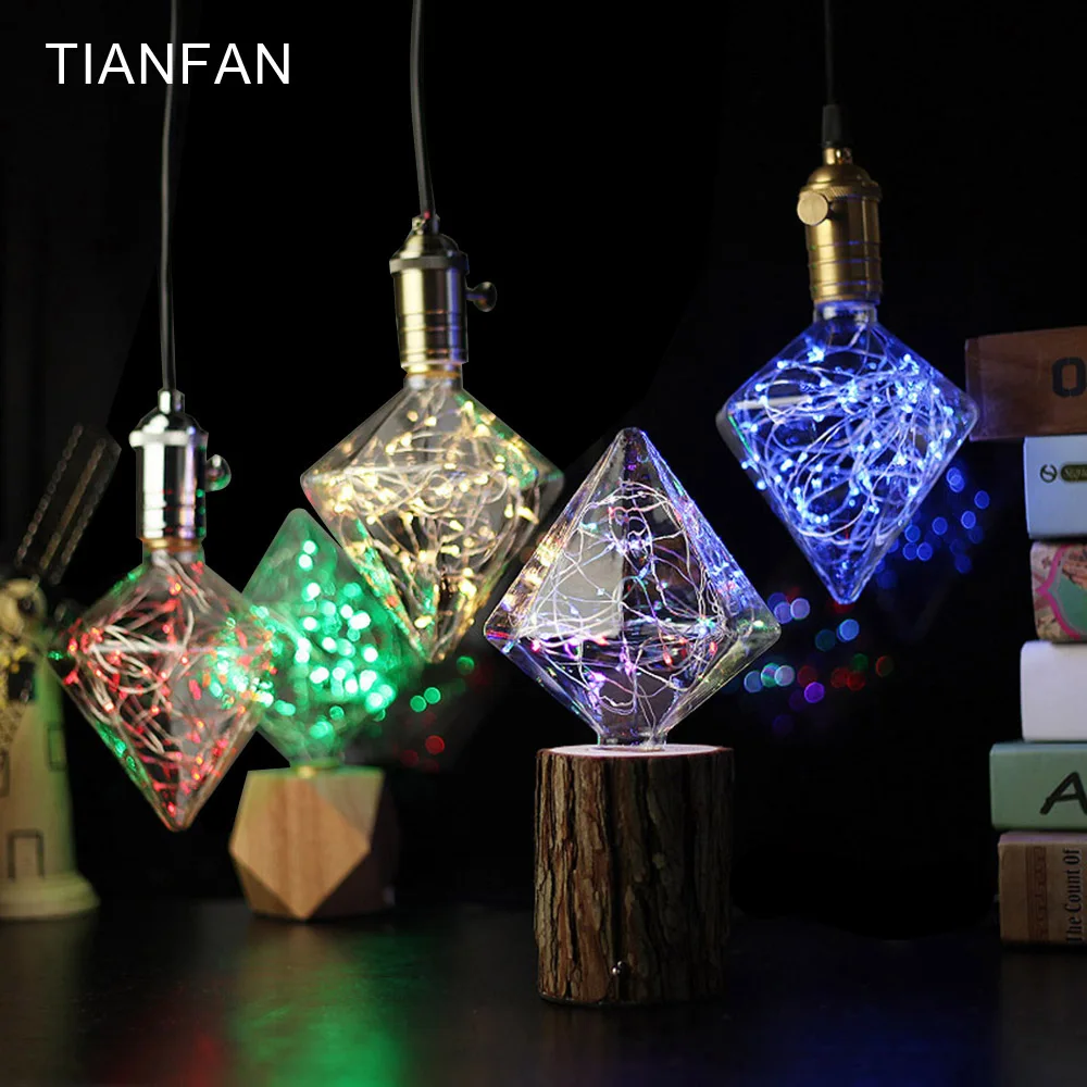 Buy Edison Led Bulb Diamond RGB Flash Warm White red