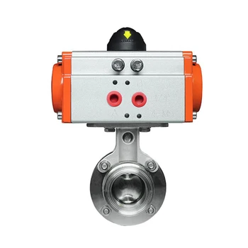 

1 inch Sanitary Pneumatic Butterfly Valve Clamp Connection Double Acting Food Grade Sanitary Tri Clamp Butterfly Valve