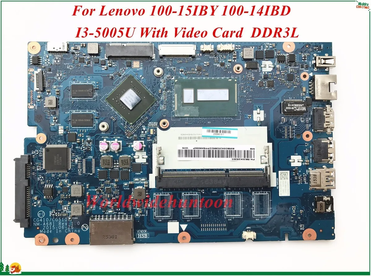CG410/CG510 NM A681 для Lenovo 100 15IBY 14IBD материнская плата ноутбука SR27G I3 5005U с видеокартой DDR3L
