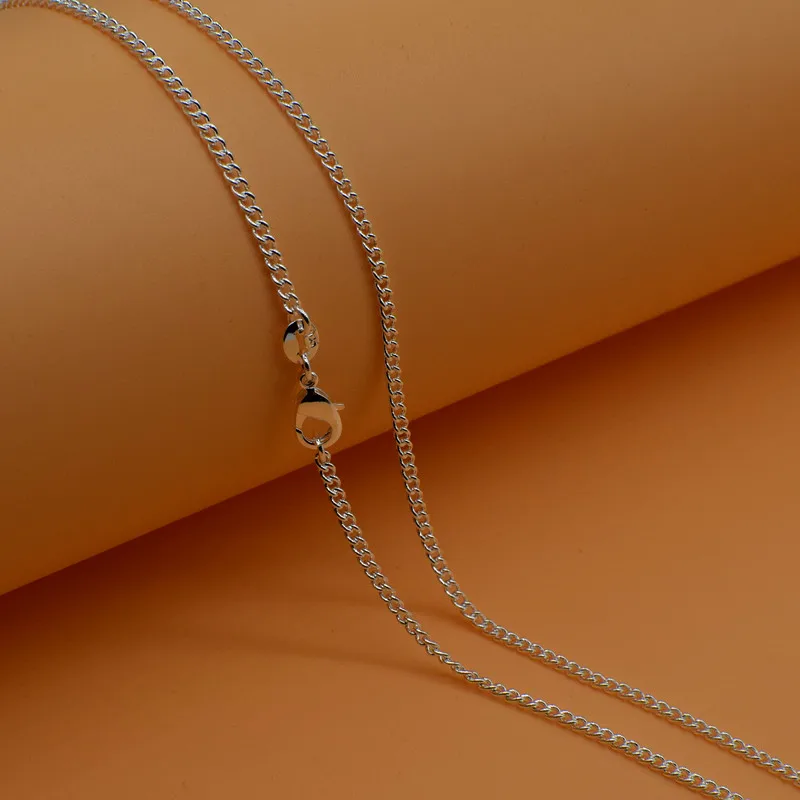 

925 Sterling Silver Pearl Necklace With Flexible Lobster Clasps 16"-30" For Choice Cross Chains 1pcs Xl054