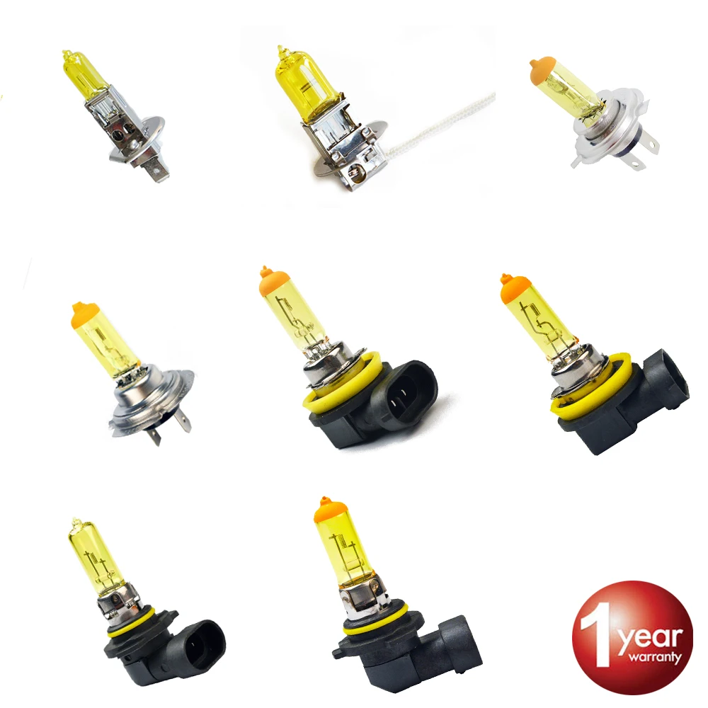 

hippcron Car Halogen Bulb 12V 55W 60W Yellow 1 PCS H1 H3 H4 H7 H8 H11 9005 HB3 9006 HB4 Car Headlight Fog Lamp