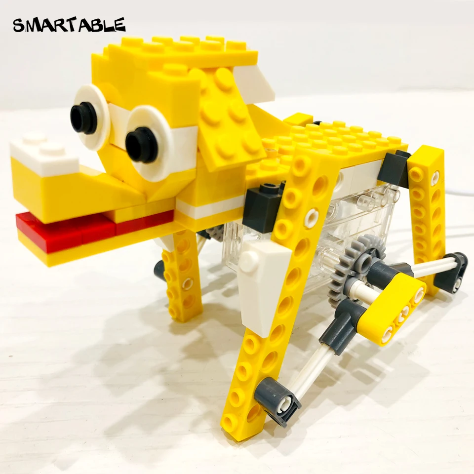 Он произвел неизгладимое техника Электрический роботизированная собака Building Block творческий набор игрушки для детей Образование пара
