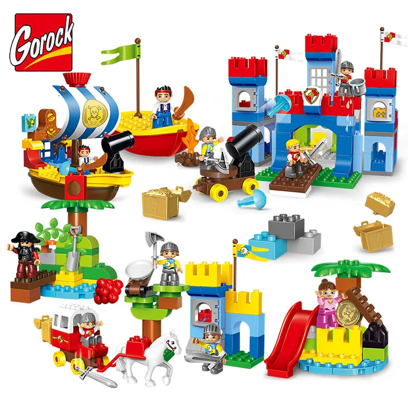 

GOROCK Large Particles Empire Castle Series Building Block Empire Hero VS Pirate Model Big Particles Brick Toy Compatible Duploe