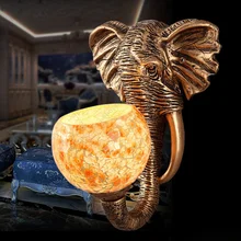 5 Вт Ретро светодиодный слон Настенные светильники светлый Золотая лампа E27 лампы Крытый спальня фойе Гостиная теплый белый