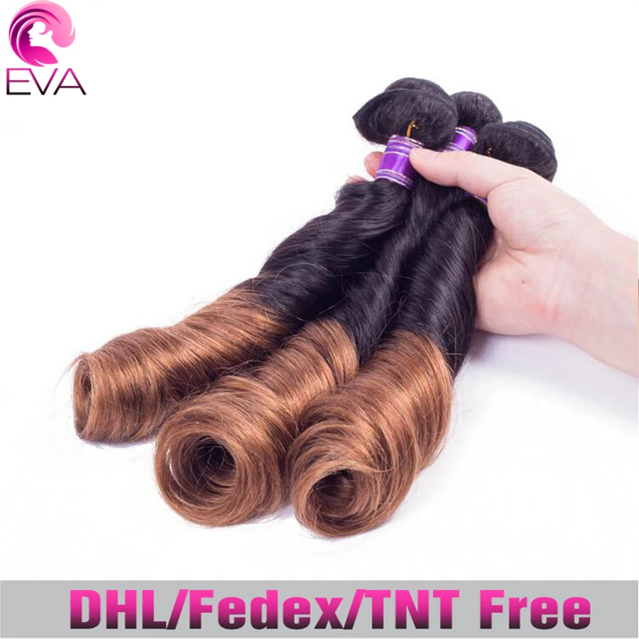 

6A Grade Brazilian Ombre Hair Extensions Spring Curls Virgin Human Hair 3pcs Cheap Ombre Spiral Curl Human Hair Weave Free ship