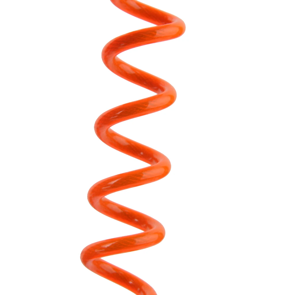 Safety Lanyard Spring Coil Wire Rope Disc Brake Lock Reminder Cable Orange for Disk Lock Reminder Brake Safety 1.2m Orange