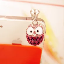 Мини 3,5 мм разъем для наушников милый с большими глазами Алмазная Сова Телефон Наушники Анти пылезащитный Разъем телефон 3,5 AUX заглушка для порта