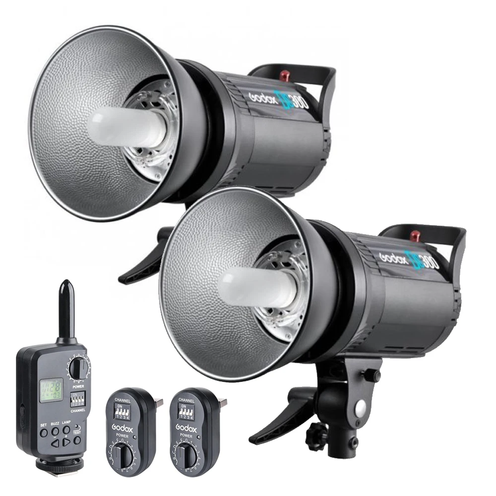 2pcs Godox Ds300 300w 300ws Studio Flash Strobe Light W/ Ft-16 Trigger Kit  110v - Flashes - AliExpress