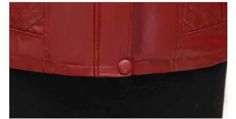 Middle Aged Women Winter Leather Jacket Short Padded Coat Artificial Fur Collar Jackets For Old Women Winter Coat 2018 New CH741 (14)