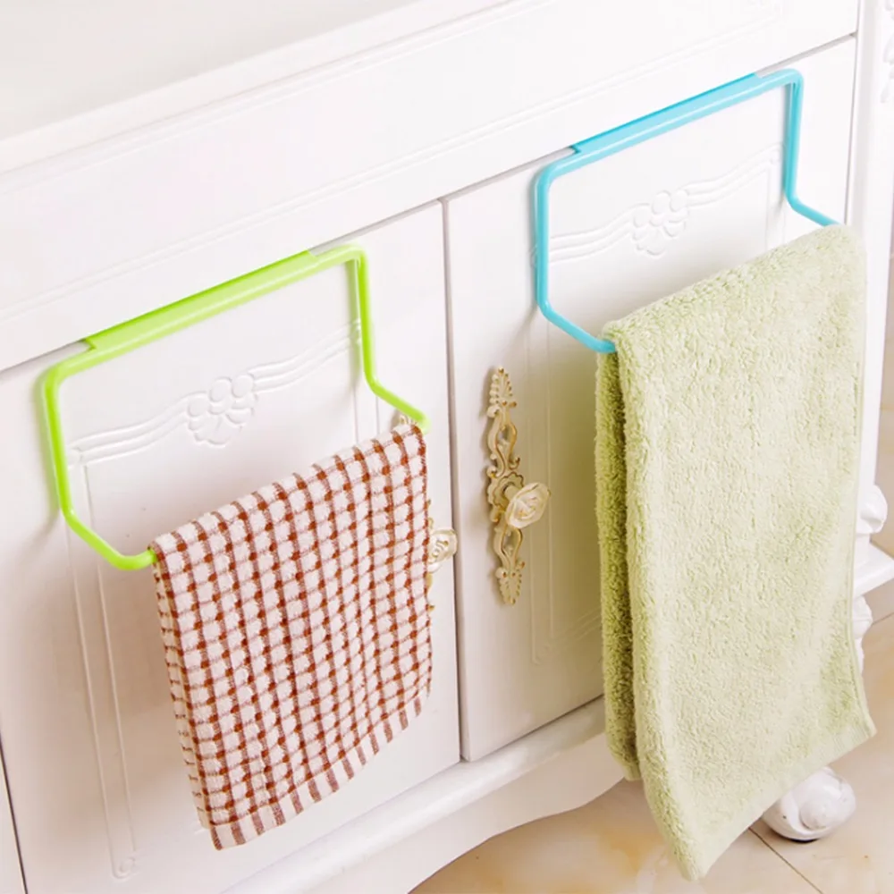 1Pc Door Tea Towel Holder Rack Rail Cupboard Hanger Bar Hook Bathroom