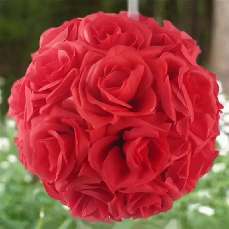 1 шт. 15 см Искусственный Шелковый цветок розы целующиеся шары букет, центральный элемент Pomander вечерние свадебные украшения