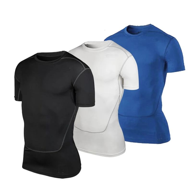 

Mens Quickly Compression Men's Sportswear Fitness Tights Gym Demix Costume Running T-Shirt Workout Rashgard Man Running Shirt