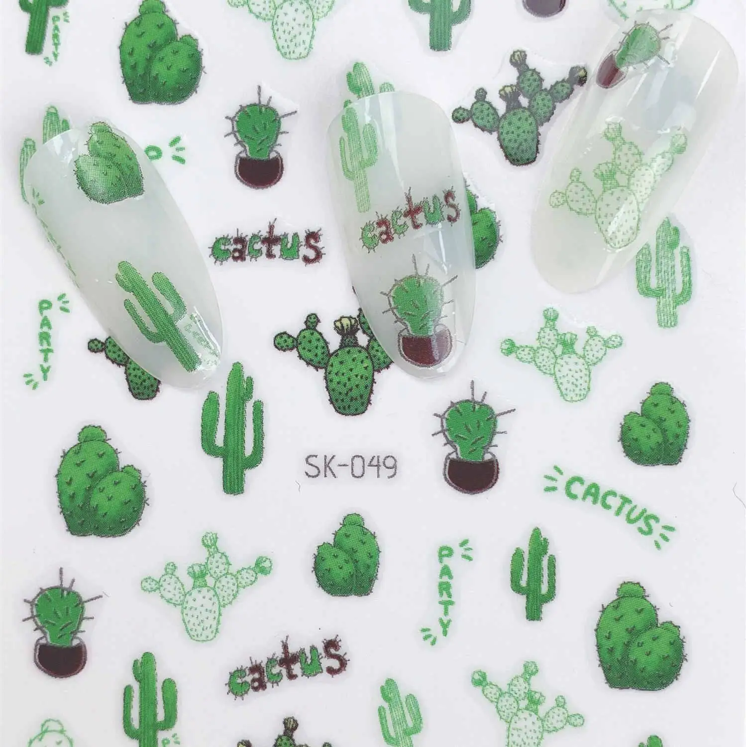 Серия Rocooart Hyuna, маленький цветок, переводные наклейки для ногтей, цветные линии, фруктовый кактус, дизайн ногтей, Типсы, сделай сам - Цвет: SK-049