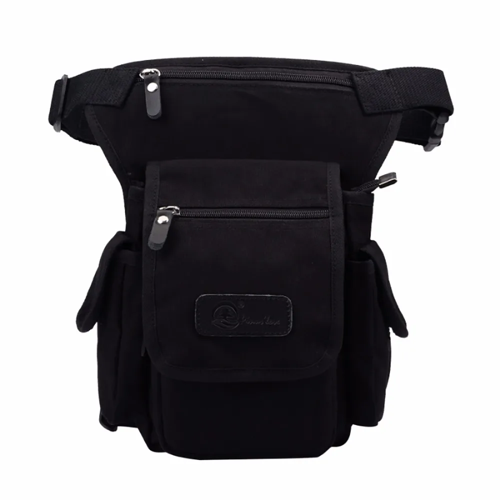 

New Men Canvas Military Waist Leg Bag Motorcycle Rider Drop Thigh Pouch Multi Pockets Male Bum Hip Belt Fanny Pack High Quality