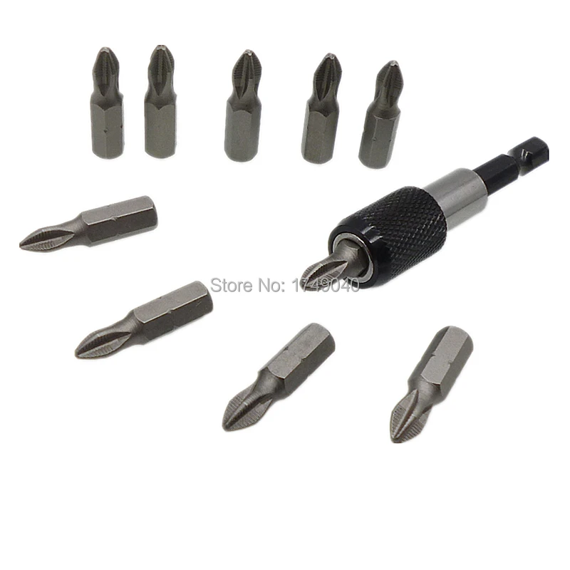 

10pcs 25mm Phillips Screwdriver Bits Magnetic Tip Set With Quick Release 1/4" Hex Shank Magnetic Bit Holder 60mm Long