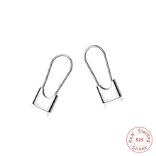 Европейские трендовые панк хип хоп безопасные шпильки серьги из натуральной 925 пробы серебряные серьги для женщин и мужчин вечерние ювелирные изделия подарок