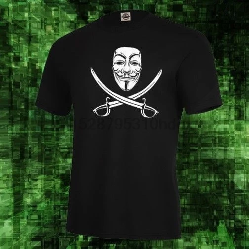Модная мужская футболка бесплатная доставка Guy Fawkes Mask ANONYMOUS Pirate Mutiny V для Vendetta OWS