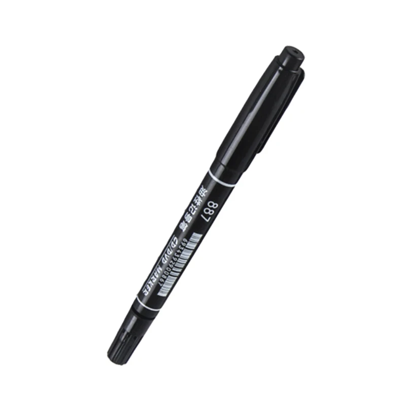 3 шт./лот, маркерная ручка, двойная сторона, перманентные маркерные ручки, Размер 0,5 мм, для письма, канцелярские принадлежности, живопись, продвижение, подарок, герой 887 - Цвет: BLACK