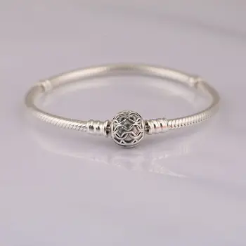 

Authentic S925 Sterling Silver Bracelet for Women MOMEMTS Heart linked to heart Signature Clasp fit Lady Beads Charm Pendant