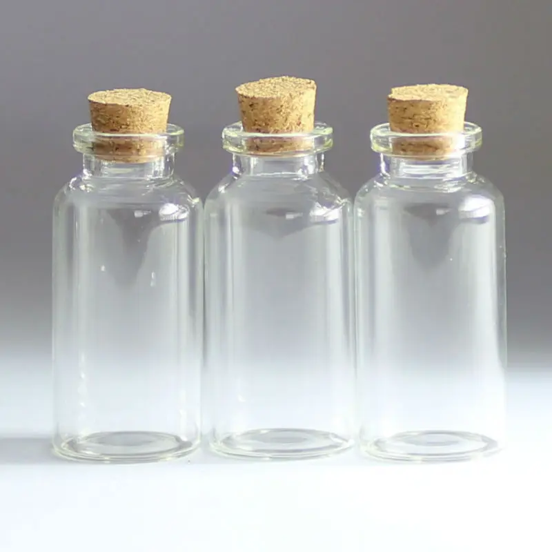 5pcs 20ml 27*58mm 1.06*2.28 in Small Glass Bottles Vials Jars With Cork