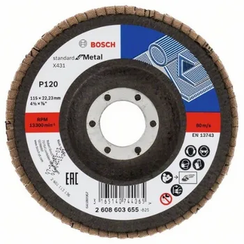 

BOSCH 2608603655 Disc sheeting X431 Standard Metal 115mm cón PV powered G120