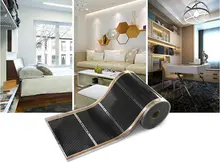 Free Shipping To Uzbekistan AC220V 75m2 Infrared Underfloor Heating Film 220W/sq meter 0.5mx150m With Accessories