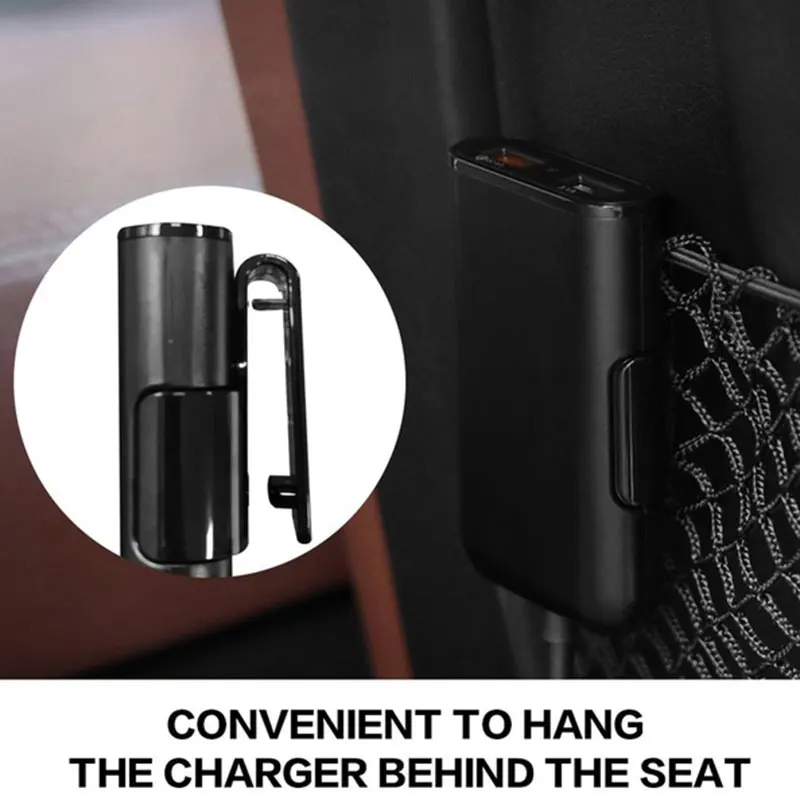 

Vehemo 4 Ports USB Car Charger Back Clip Auto Charger GPS Navigator Charging Adapter for 2 Front Seat USB Front/Back Seat