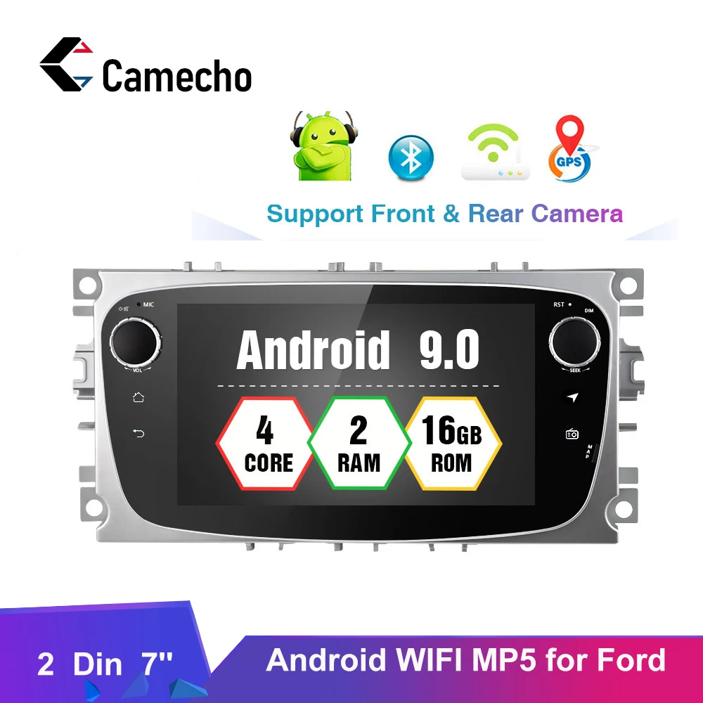 

Camecho Car Multimedia DVD player Android 9.0 2 Din GPS Autoradio For Ford Focus Mondeo Kuga C-MAX S-MAX Galaxy Bluetooth Stereo