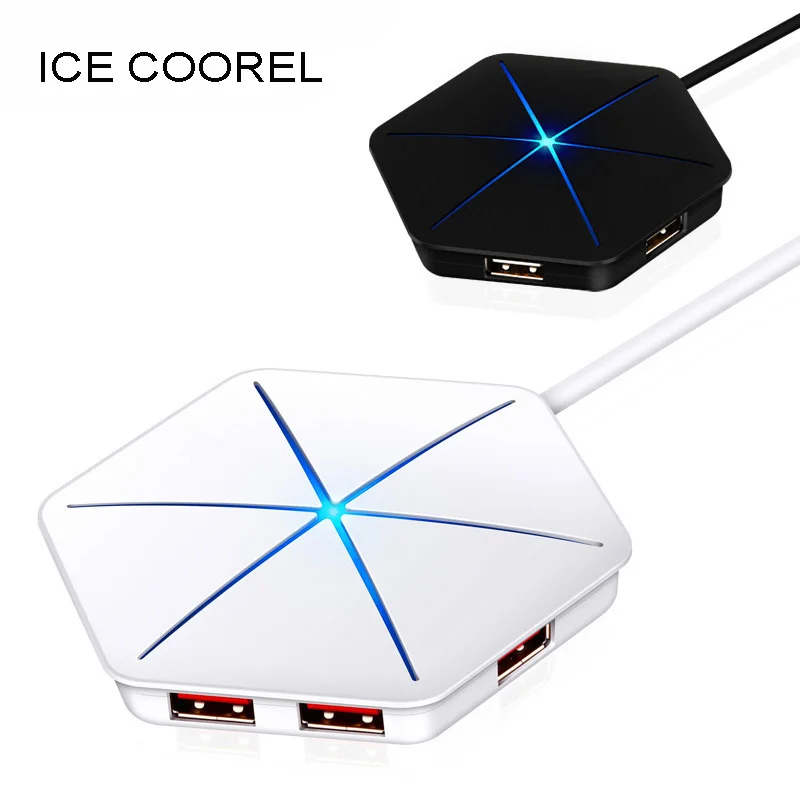 

ICE COOREL USB 3.0 2.0 HUB High Speed External 6 Port Usb Splitter with Micro Usb Interface SD/TF Card Reader for PC Laptop