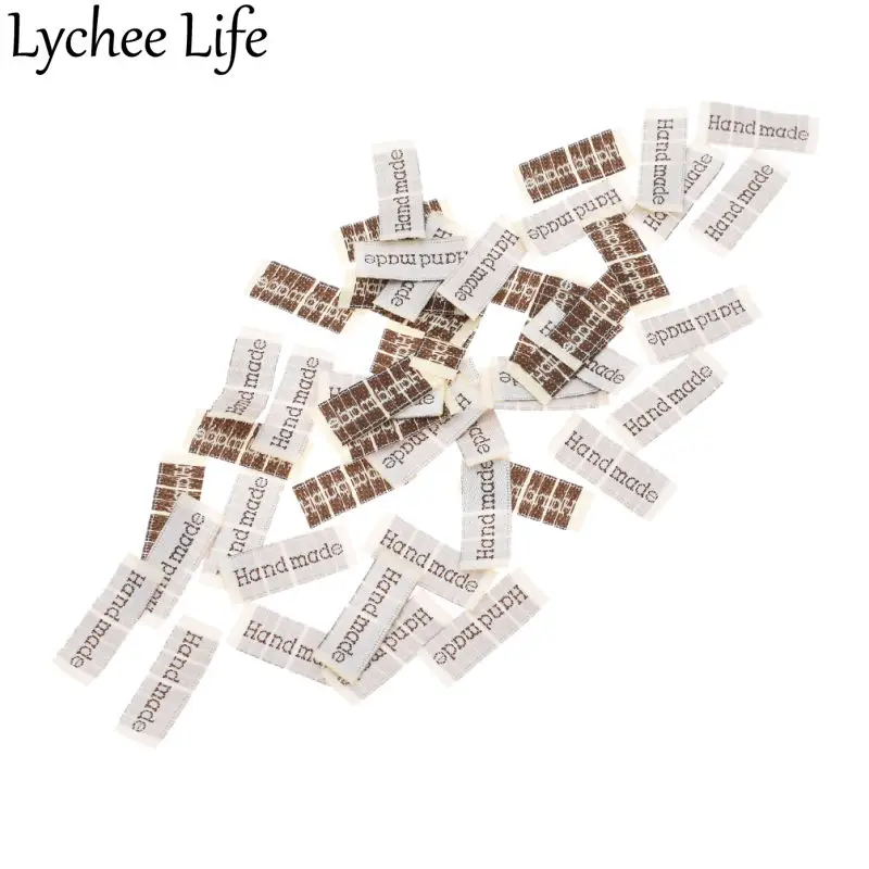 Lychee Life 50 шт. моющаяся одежда ручной работы тканая этикетка тканевые аксессуары