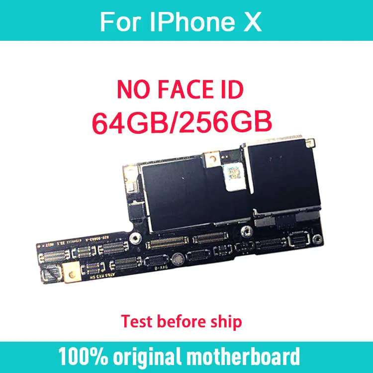 

100% Original unlocked for iPhone X Motherboard without Face ID,Clean iCloud for iphone X Mainboard with IOS System,64GB 256GB
