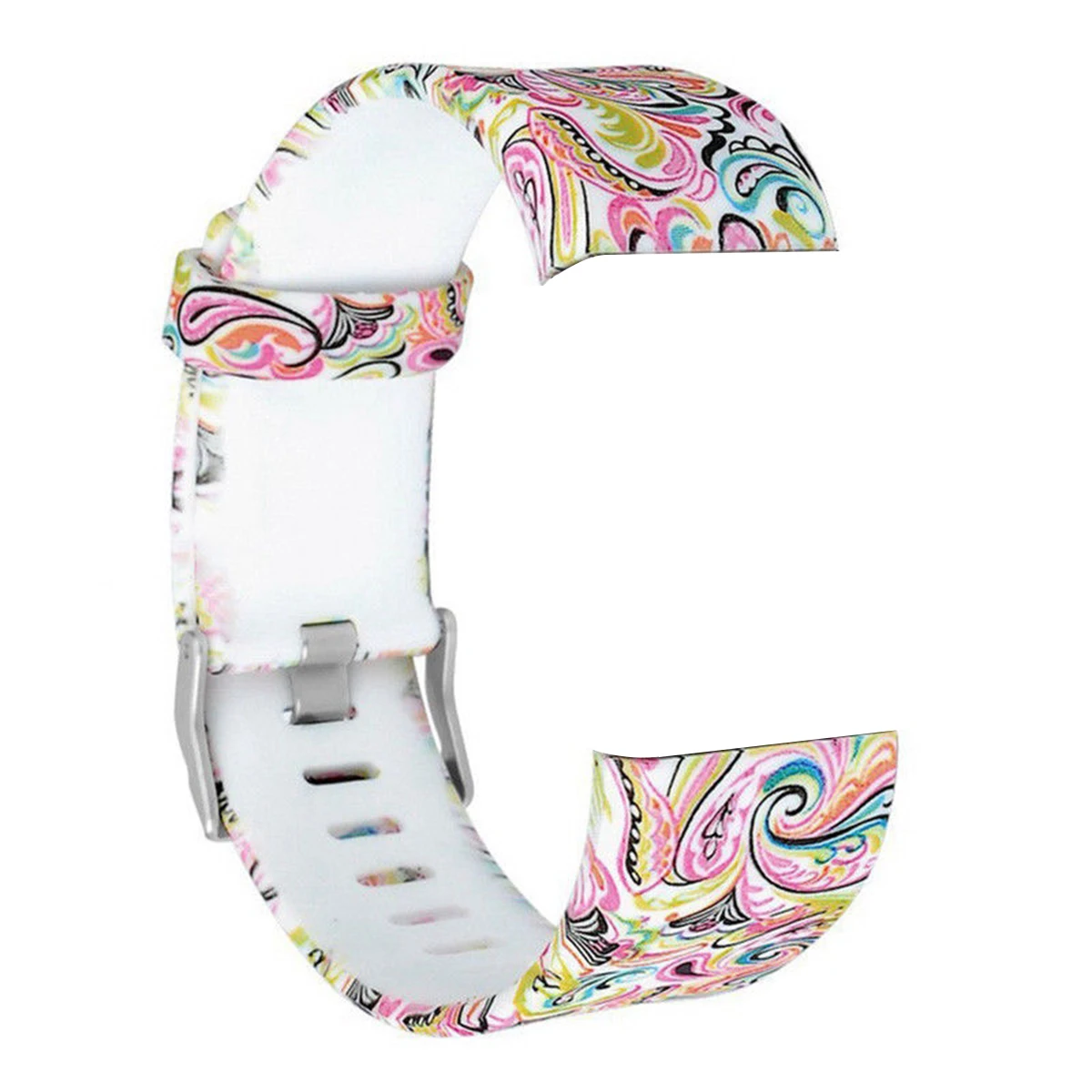 Floral Silicone Strap for Fitbit Charge 2 Band Fitness Smart Bracelet Watches Replacement Sport Strap Bands Size L
