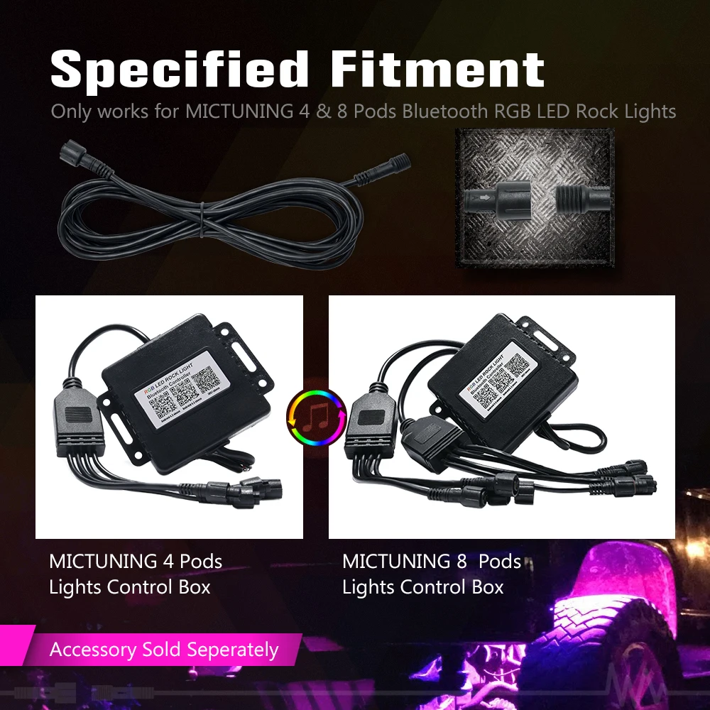 10 футовый Удлинительный кабель MICTUNING только для 4 и 8 подставок RGB APP светодиодный
