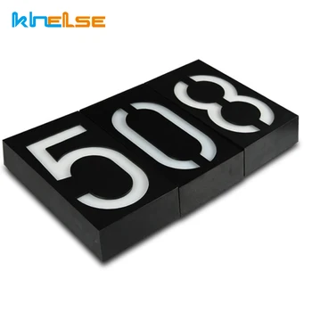 

New Solar Power LED Light Sign House Number Digit Plate Hotel Door Address Plaque Mailbox Digit Plate placa Outdoor Lighting Bar