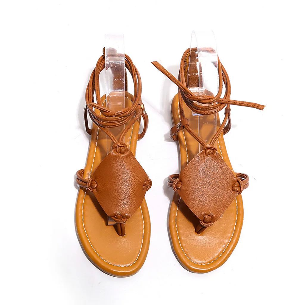 

SAGACE Women's Summer Solid Color Open Toe Beach Breathable Lace-Up Sandals Rome Shoes Sexy High Quality Sandals Ladies Shoes