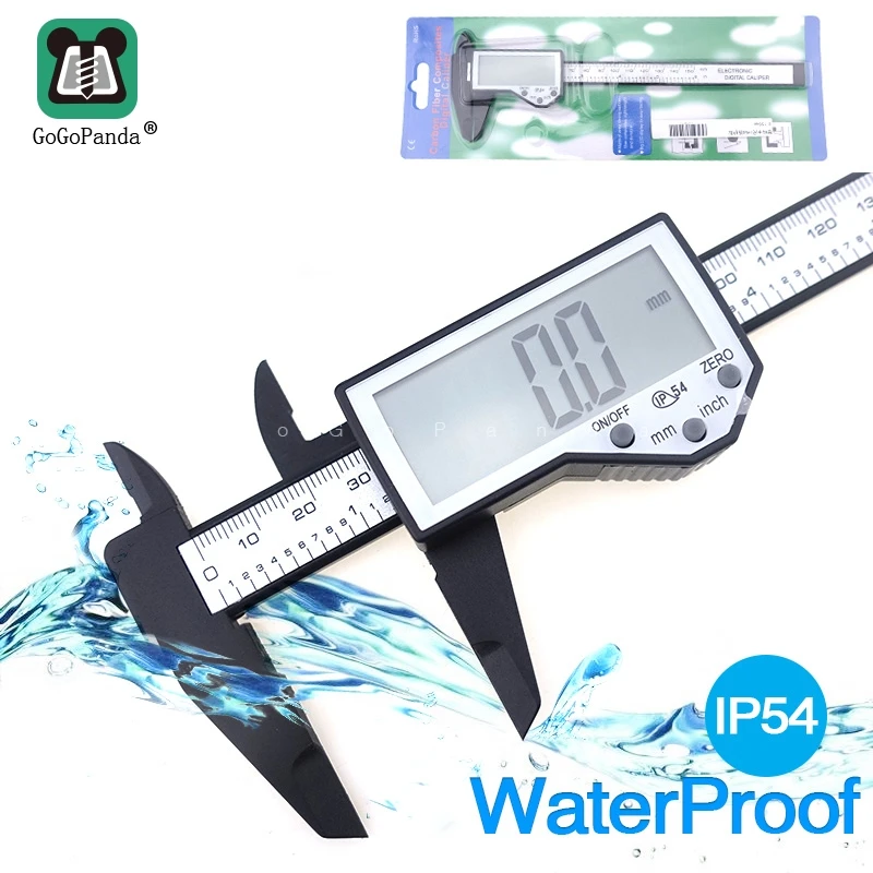 

High Quality Plastic Vernier Caliper 150mm 6inch Accuracy 0.01mm LCD Digital Display Mm Inch IP54 Waterproof