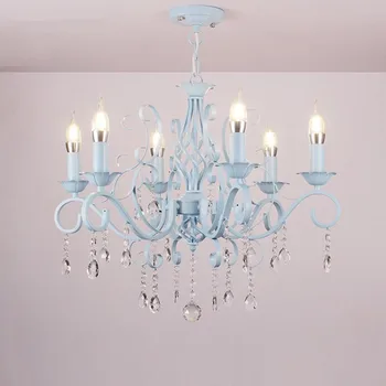 

E14 Candle Clear Glass Crystal Iron Chandelier Traditional Vintage Lamp Lighting Fixture