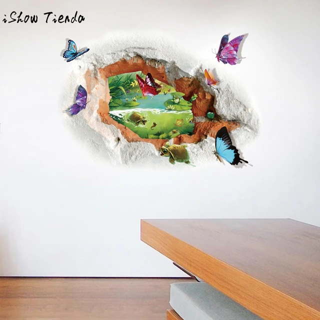 3d farfalla pavimento parete sticker murale smontabile decalcomanie ... Murales parete casa