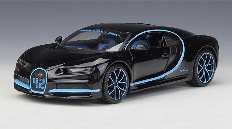 Maisto 1:24 Bugatti Chiron 42 Seconds черная литая под давлением модель Гоночная машина игрушка Дети Подарки Новинка в коробке