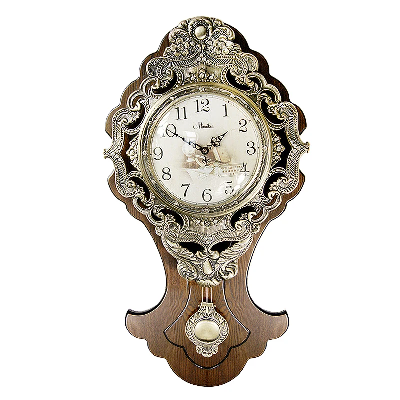 

70x37cm Extra Large for European Retro Wall Clock Solid Wood Silent Single-sided Wall Clock Quartz Clock