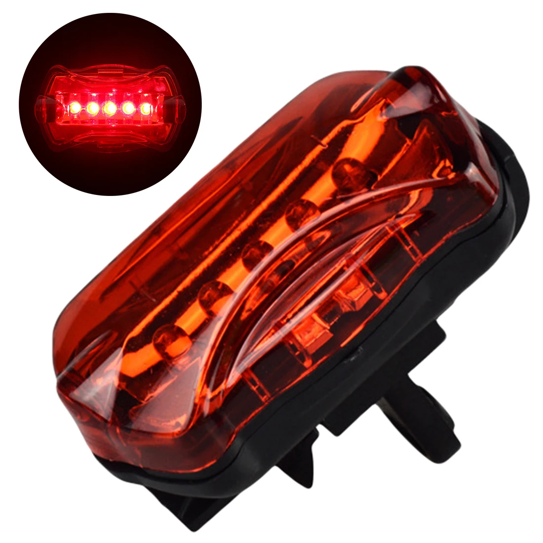 Perfect New Ultra Bright 5 LED Bike Bicycle Rear Back Lamp Light Flashlights Lamp Bike Warning Light Accessories 3